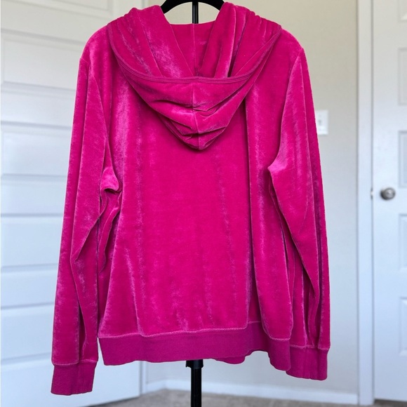 BCBG Pink Velour Hoodie - Size 1X -Great Condition - Picture 5 of 11